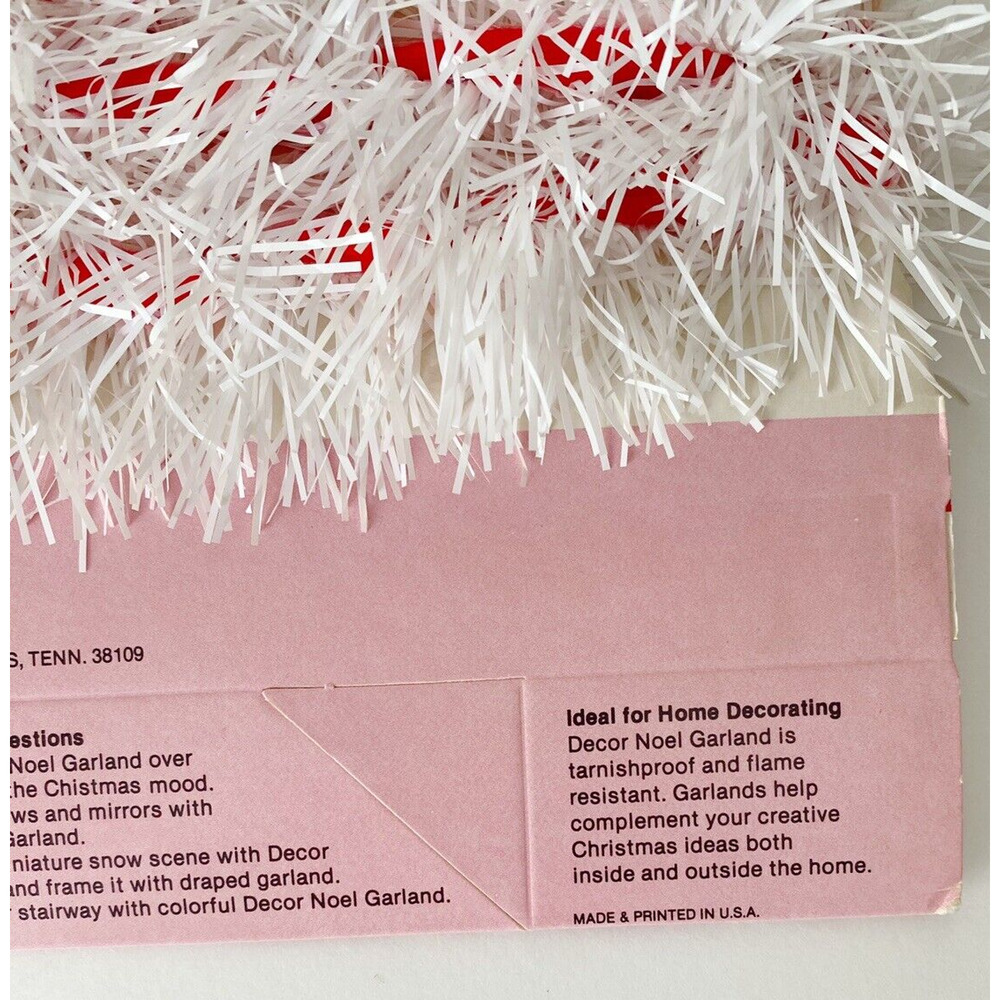 Vintage Christmas Garland Red White Candy Cane 15 Ft 1970s NOS Set of 3 - Picture 9 of 9